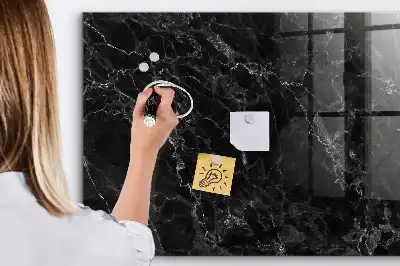 Tablă magnetică pentru scris cu model de marmură închisă