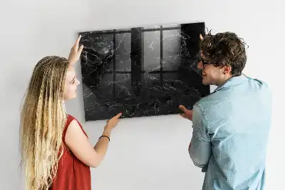 Tablă magnetică pentru desen cu model de marmură neagră