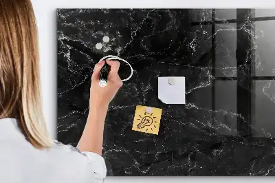 Tablă magnetică pentru desen cu model de marmură neagră