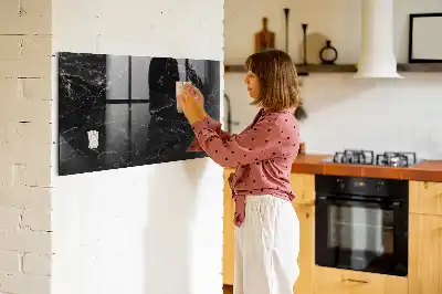 Tablă magnetică pentru desen cu model de marmură neagră