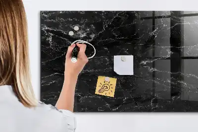 Tablă magnetică pentru desen cu model de marmură neagră