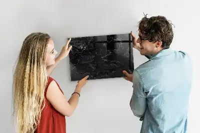 Tablă magnetică pentru desen cu model de marmură neagră