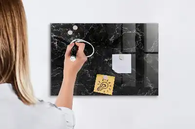 Tablă magnetică pentru desen cu model de marmură neagră