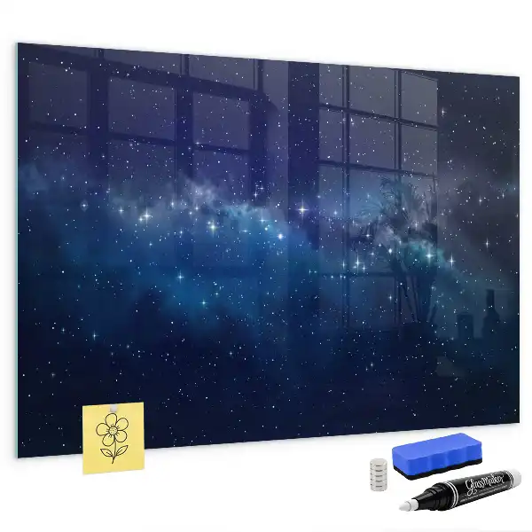 Tablă magnetică pentru desen model cu cer întunecat și stele