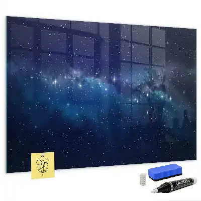Tablă magnetică pentru desen model cu cer întunecat și stele