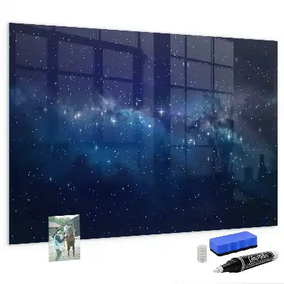 Tablă magnetică pentru desen model cu cer întunecat și stele