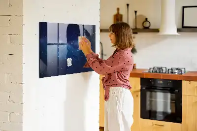 Tablă magnetică pentru desen model cu cer întunecat și stele
