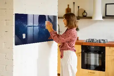 Tablă magnetică pentru desen model cu cer întunecat și stele