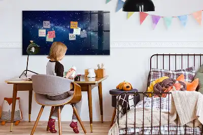 Tablă magnetică pentru desen model cu cer întunecat și stele