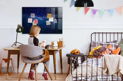 Tablă magnetică pentru desen model cu cer întunecat și stele