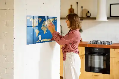 Tablă magnetică pentru scris Lumea
