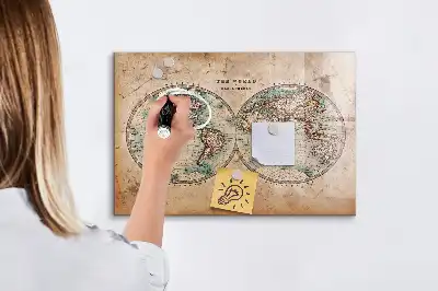 Tablă magnetică pentru desen hartă a globului pământesc