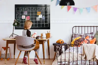 Tablă magnetică pentru programul școlar cu suprafață pentru scris
