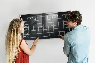Tablă magnetică pentru programul școlar cu suprafață pentru scris