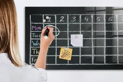 Tablă magnetică pentru programul școlar cu suprafață pentru scris