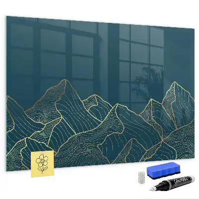 Tablă magnetică pentru desen cu model de schiță cu munți