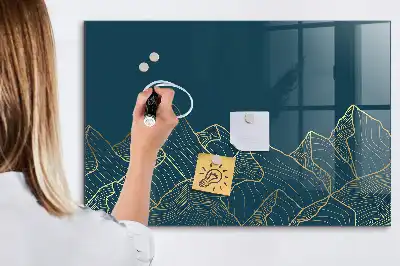 Tablă magnetică pentru desen cu model de schiță cu munți