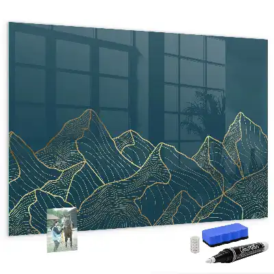 Tablă magnetică pentru desen cu model de schiță cu munți