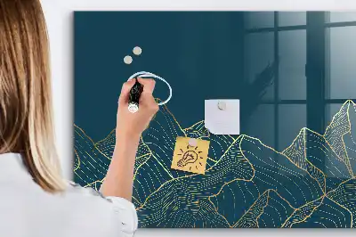 Tablă magnetică pentru desen cu model de schiță cu munți