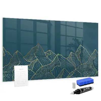 Tablă magnetică pentru desen cu model de schiță cu munți