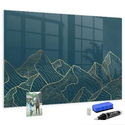 Tablă magnetică pentru desen cu model de schiță cu munți