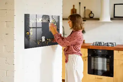 Tablă magnetică pentru desen confeti aurii