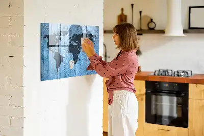 Tablă magnetică pentru scris hartă a lumii