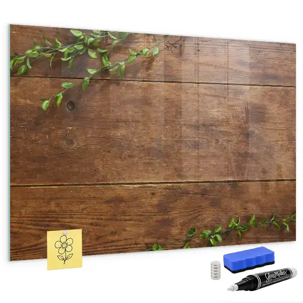 Tablă magnetică pentru desen cu cadru rustic din lemn