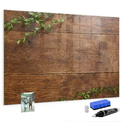 Tablă magnetică pentru desen cu cadru rustic din lemn