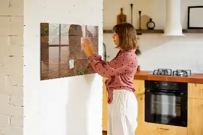 Tablă magnetică pentru desen cu cadru rustic din lemn