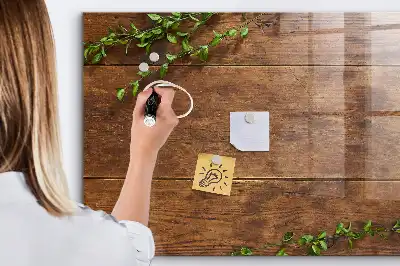 Tablă magnetică pentru desen cu cadru rustic din lemn