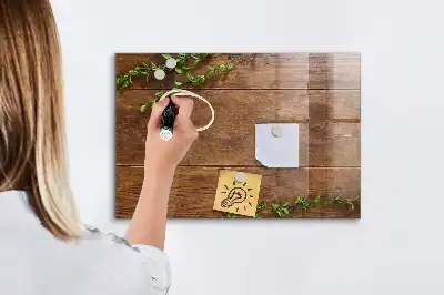 Tablă magnetică pentru desen cu cadru rustic din lemn