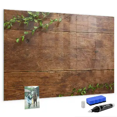 Tablă magnetică pentru desen cu cadru rustic din lemn