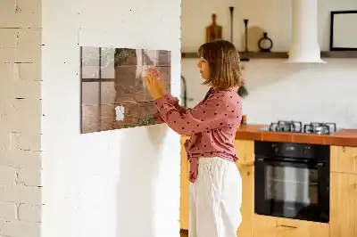 Tablă magnetică pentru desen cu cadru rustic din lemn
