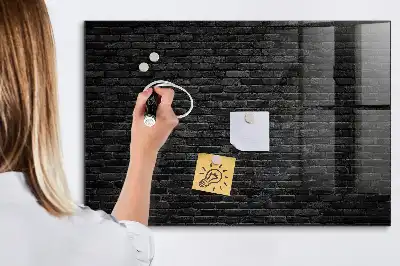Tablă magnetică pentru scris cu aspect de cărămidă închisă la culoare