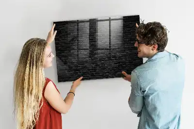 Tablă magnetică pentru scris cu aspect de cărămidă închisă la culoare