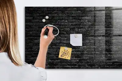 Tablă magnetică pentru scris cu aspect de cărămidă închisă la culoare