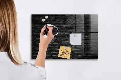 Tablă magnetică pentru scris cu aspect de cărămidă închisă la culoare