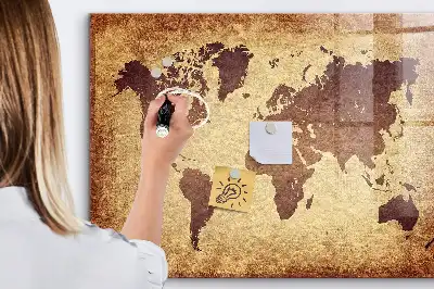 Tablă magnetică pentru desen hartă a lumii vechi