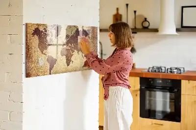 Tablă magnetică pentru desen hartă a lumii vechi