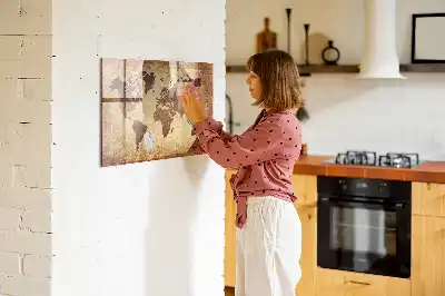Tablă magnetică pentru desen hartă a lumii vechi
