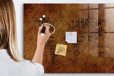 Tablă magnetică pentru desen hartă cu numele țărilor