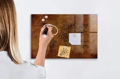 Tablă magnetică pentru desen hartă cu numele țărilor