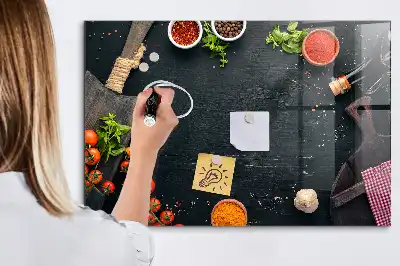 Tablă magnetică pentru desen cu accesorii de bucătărie