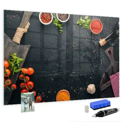 Tablă magnetică pentru desen cu accesorii de bucătărie