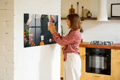 Tablă magnetică pentru desen cu accesorii de bucătărie