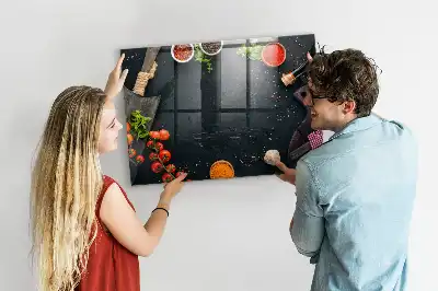 Tablă magnetică pentru desen cu accesorii de bucătărie