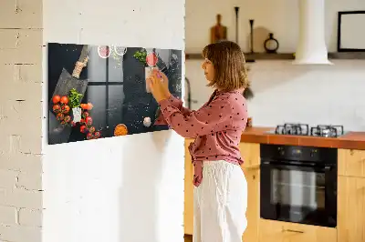 Tablă magnetică pentru desen cu accesorii de bucătărie