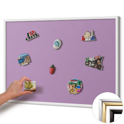 Tablă magnetică cu ramă albă Culoare violet pastel
