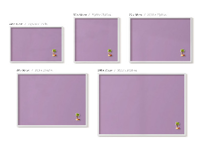 Tablă magnetică cu ramă albă Culoare violet pastel
